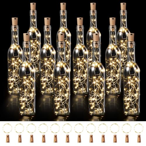 12 Sets Wine Bottle Cork Lights 30 LEDs Warm White 375ml Decoration