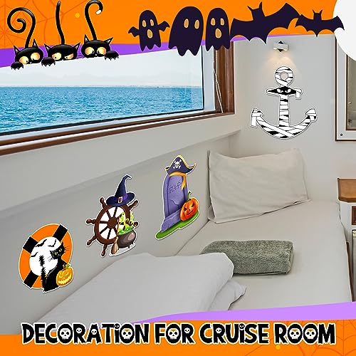 Halloween Cruise Door Magnets Set - Pumpkin Design, 4 Pcs
