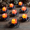 Halloween Spider Tea Lights Set - Flameless LED Candles for Party Decor
