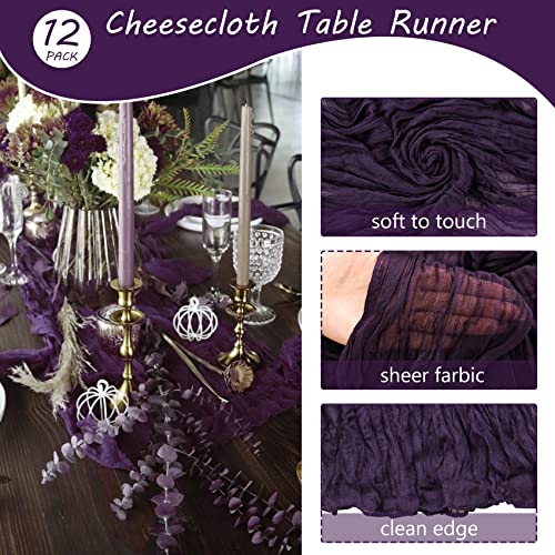 Dark Purple Cheesecloth Table Runner - 35x72 Inch Gothic Wedding Decor - Variation of THIS listing