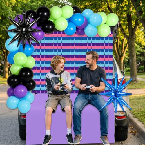Halloween Video Game Car Decorations Kit with Balloons & Backdrop
