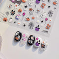 Halloween Nail Stickers Pumpkin Ghost Spider Web Embossed Decals Style 12