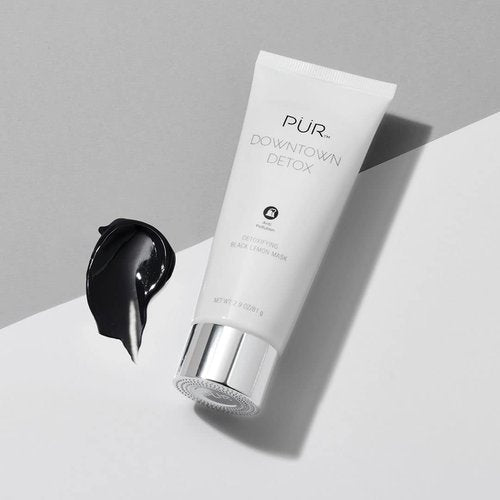 PÜR MINERALS Downtown Detox Black Lemon Face Mask - Detoxify & Soothe Skin with Charcoal & Green Tea Extract