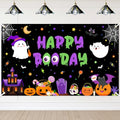 Halloween Birthday Backdrop Banner Decorations - Boo Ghost Theme, 6x3.6 ft