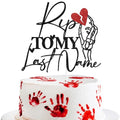 Gothic Black Glitter Cake Topper for Halloween Wedding Engagement Party