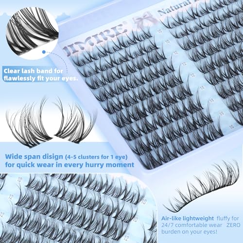 L Spider Lash Clusters Kit - Wispy Fluffy Natural Look 10-16MM D Curl with Bond & Seal - Variation L
