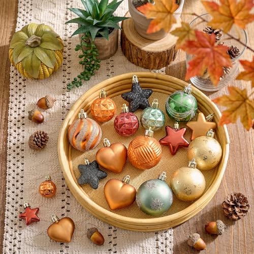 Valery Madelyn 28-Piece Fall & Christmas Tree Ornament Set - Orange & Green Variation