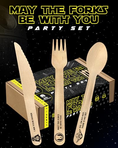 Disposable Wooden Cutlery Set 45 pcs - Eco-Friendly Party Favors