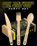 Disposable Wooden Cutlery Set 45 pcs - Eco-Friendly Party Favors