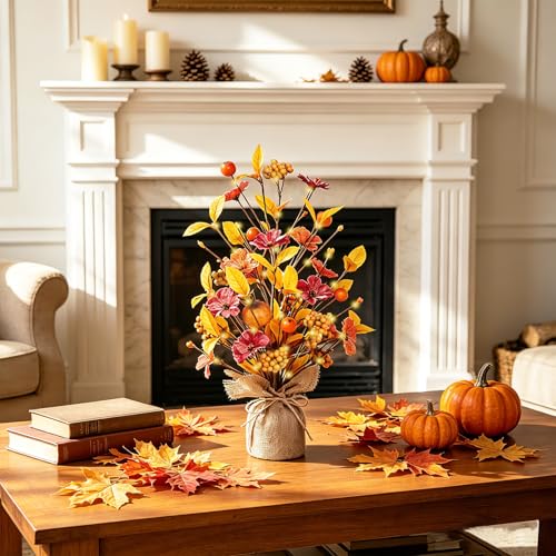 18-Inch Fall Table Tree Decor for Autumn Thanksgiving Home Decorations - Orange/Yellow