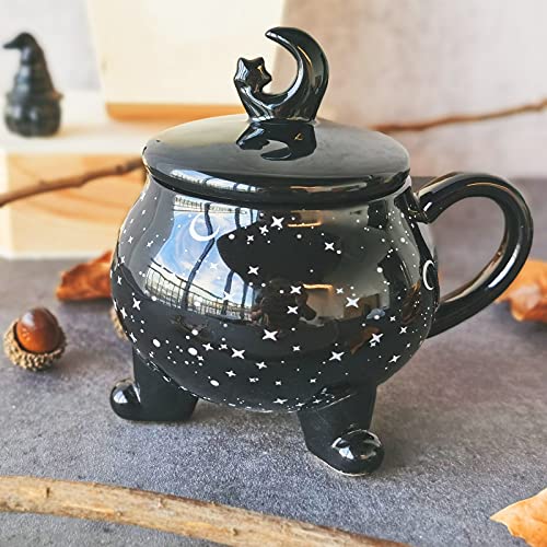 Halloween Witchy Coffee Mug 14oz Ceramic Moon & Stars Tea Cup - Gift for Women
