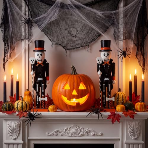 Halloween Skeleton Nutcracker Decor - Wooden 15-Inch Skeleton Variation