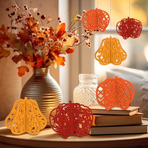 Fall Pumpkin Wooden Cutouts - 36 Pcs DIY Unfinished Signs 7.8 Inch - Autumn Thanksgiving Decor