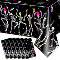 Halloween Tablecloths Set of 6 - Dancing Skeleton Theme Waterproof Plastic Decorations