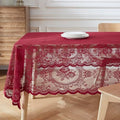 Burgundy Red Lace Tablecloth - Gothic Victorian Style 60x84 Rectangular Variation of THIS listing