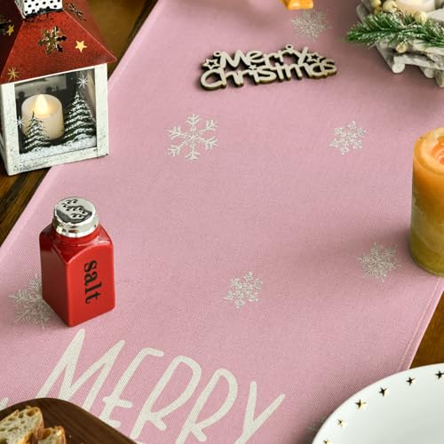Pink Xmas Trees Table Runner 13x72 Inch Home Holiday Decor - Artoid Mode