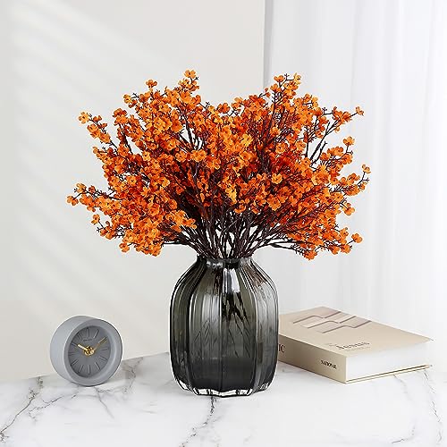 Fall Orange Baby's Breath Artificial Flowers 20 Bundles - Silk Decor, Wedding & Party Bouquets