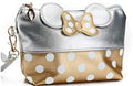 Silvery Minnie Mouse Style Travel Makeup Bag - Portable Cosmetic Organizer