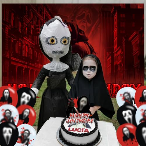 Scream Movie Party Decorations Kit with Banner, Cake Topper, Cupcake Toppers & Balloons