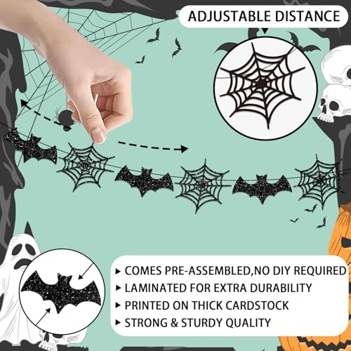 White Welcome Foolish Mortals Halloween Banner No-DIY Party Decoration