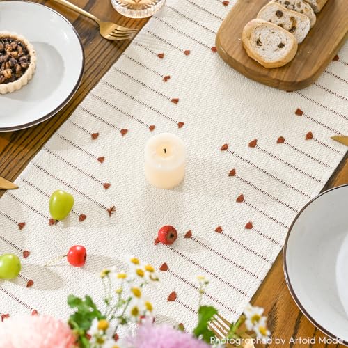 Caramel Boho Table Runner 12x48 Inch Farmhouse Rustic Kitchen Decor