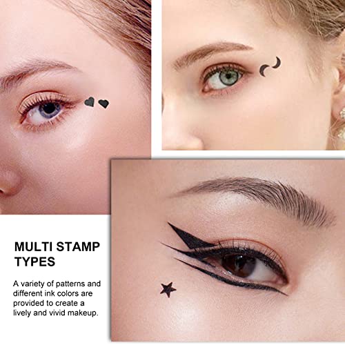 Ownest 3-Piece Double-Sided Liquid Eyeliner Pen Set with Stamp & Gel Tip, Waterproof & Smudgeproof