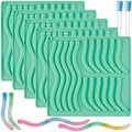 5PCS Silicone Gummy Worm Mold Set with Droppers - Non-Stick Candy & Chocolate Molds