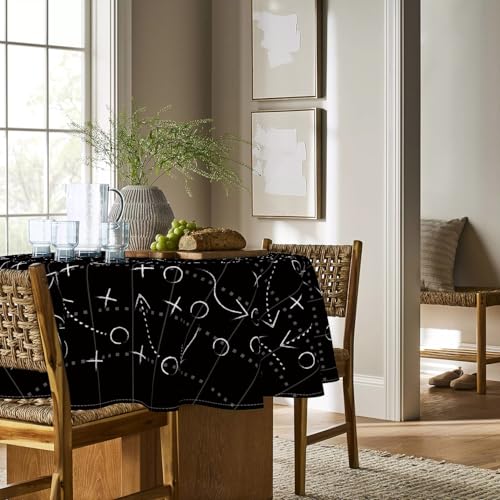 Football Tablecloth 60x60 Inch Square - Brown & Green Party Decor