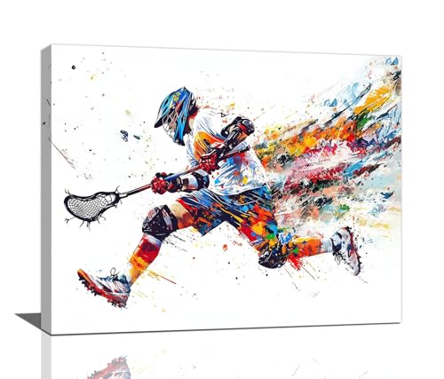 Lacrosse Wall Art Canvas Print - Street Graffiti Sport Decor 20x16 Inches - Variation of THIS listing
