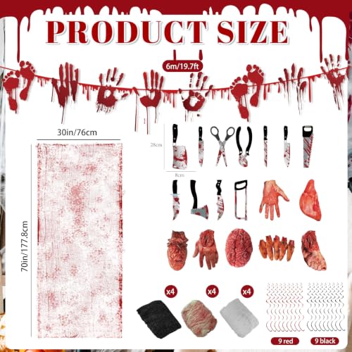 Halloween Horror Hanging Decor Set - Creepy Vampire Scene 12 Pieces