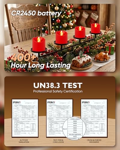 Red Flameless LED Votive Candles with Timer & Remote - 24 Pack, Homemory Variation