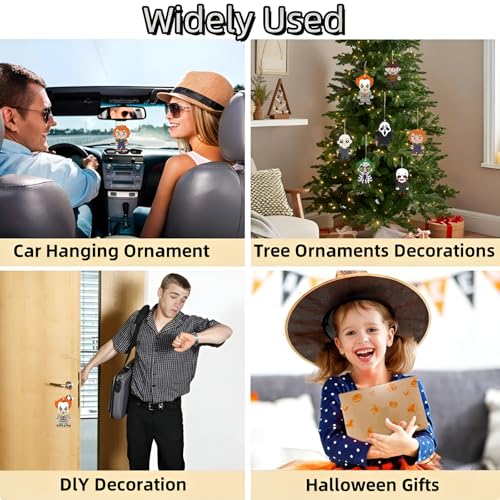 Horror Movie Knife Car Mirror Ornaments - Spooky Halloween Decor (10 Pack)