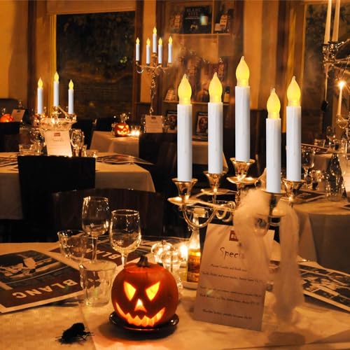 48 Pack Battery Operated Flickering LED Taper Candles Halloween Christmas Home Decor - Variation of THIS listing