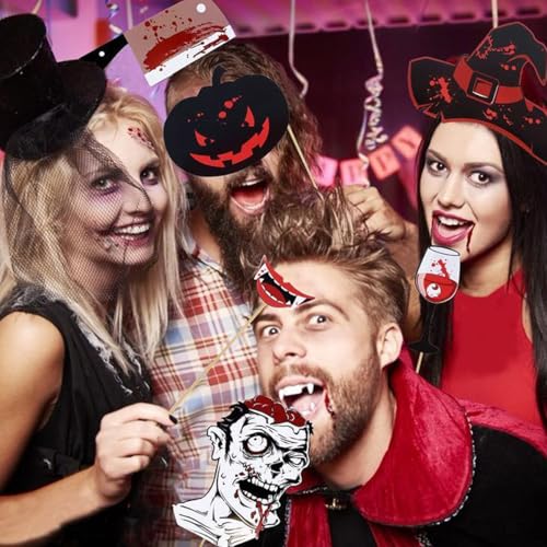 Halloween Photo Booth Props Sign Kit 20pcs Costume Party Decorations