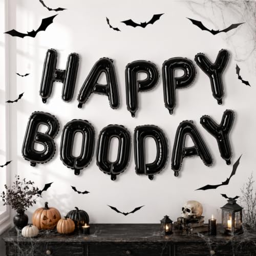 Halloween Balloon Set with Black Letter Balloon Hbd-Black - Birthday Decor
