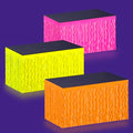 Neon Glow-in-the-Dark Party Table Skirts 3 Pack - Fluorescent Fringe Decor for Raves & Birthdays