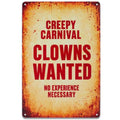 Creepy Carnival Clown Metal Sign - Halloween Horror Wall Decor
