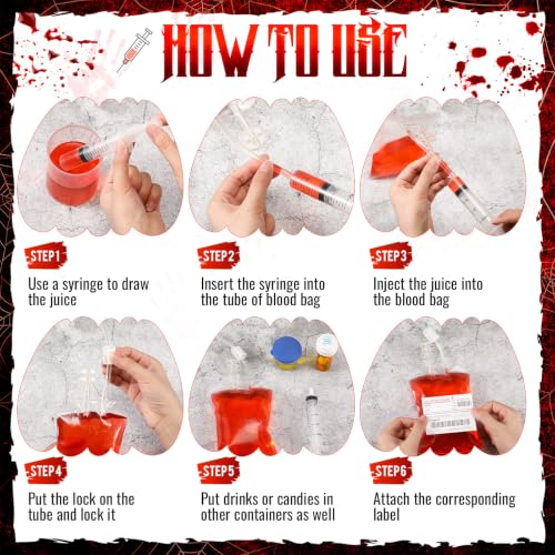 Halloween Blood Bags Party Supplies Nurse Decoration Set - Variation of 6