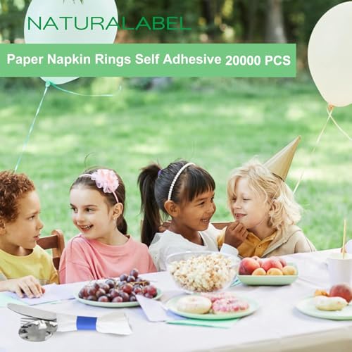 Self-Adhesive Napkin Bands Bulk Pack of 20,000 - Blue, 10 Boxes