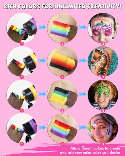 Advanced 12-Color Waterproof Face & Body Paint Set with Sponges & Remover
