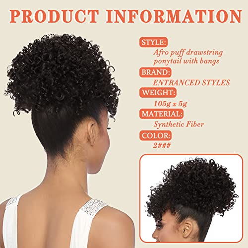 Afro Puff Drawstring Ponytail with Bangs for Black Women - Variation 2###