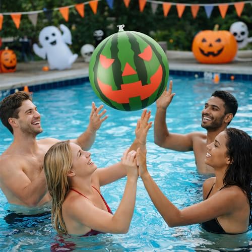 Halloween Inflatable Watermelon Pool Float - 12 Inch Watermelon Beach Ball Set of 3