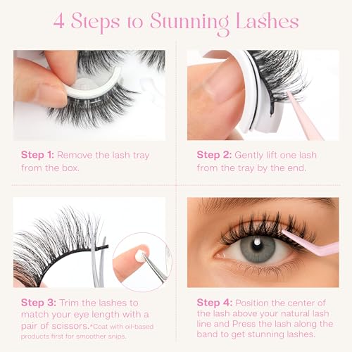 Self Adhesive Eyelashes - Natural Look Spiky Manga Reusable False Lashes A21