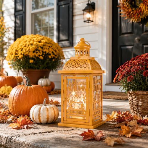 Needomo Autumn Pumpkin Lantern Candle Holder for Home & Garden Decor