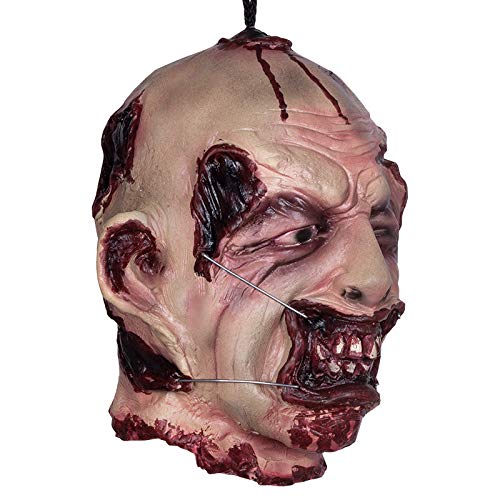 Halloween Zombie Head Prop - Life-Size Severed Latex Head for Haunted House Decor - Variation C