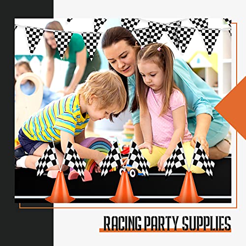 Race Car Party Supplies Set with Track, Flags & Cones - Kids Event Decorations