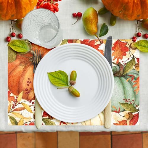 Fall Pumpkin Paper Placemats Set of 50 - Autumn Thanksgiving Table Decor