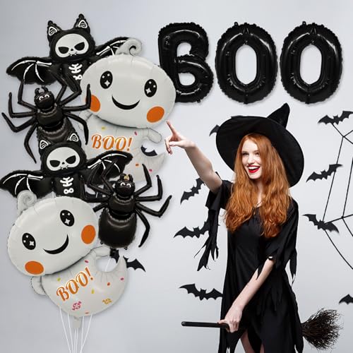 Halloween Foil Balloons Set - 9 pcs Spooky Party Decorations for Halloween