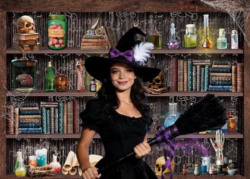 7x5FT Halloween Mad Scientist Laboratory Backdrop - Spooky Science Theme Vinyl Photo Wall