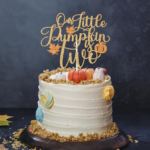 Fall Pumpkin Cake Topper Two - Autumn Birthday Party Decorations
